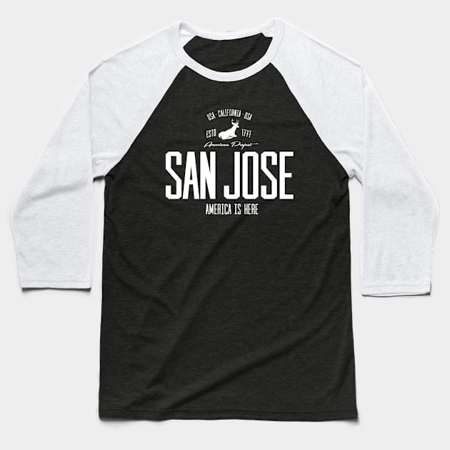 USA, America, San Jose, California Baseball T-Shirt by NEFT PROJECT